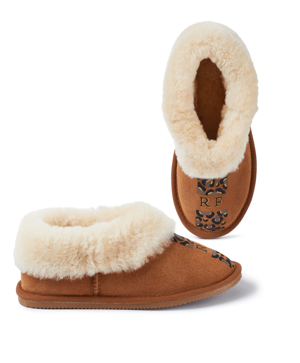 Personalised Leopard Snug Sheepskin Slippers Womens Accessories