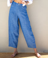 Linen Barrel Leg Jeans